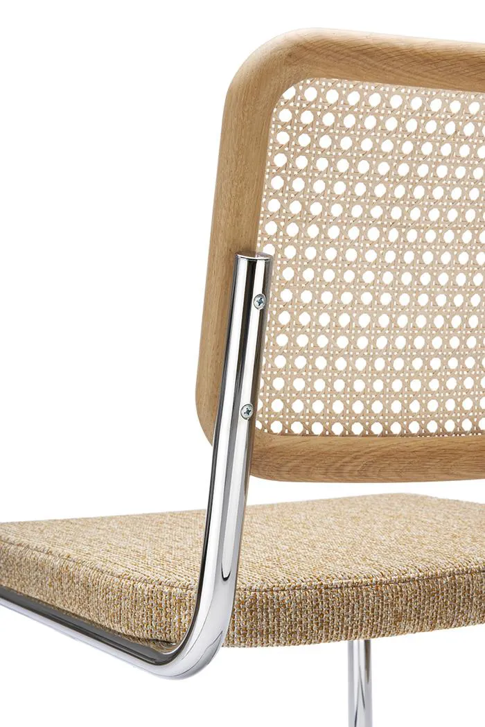 THONET chaise luge S 32 SPV avec assise et dossier rembourrés en rotin indien tressé