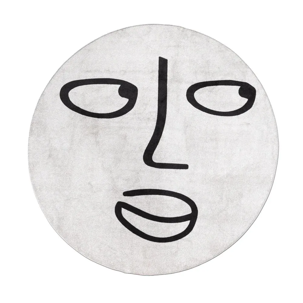 QEEBOO tapis ronde SILENT MOON Shantell Martin Collection