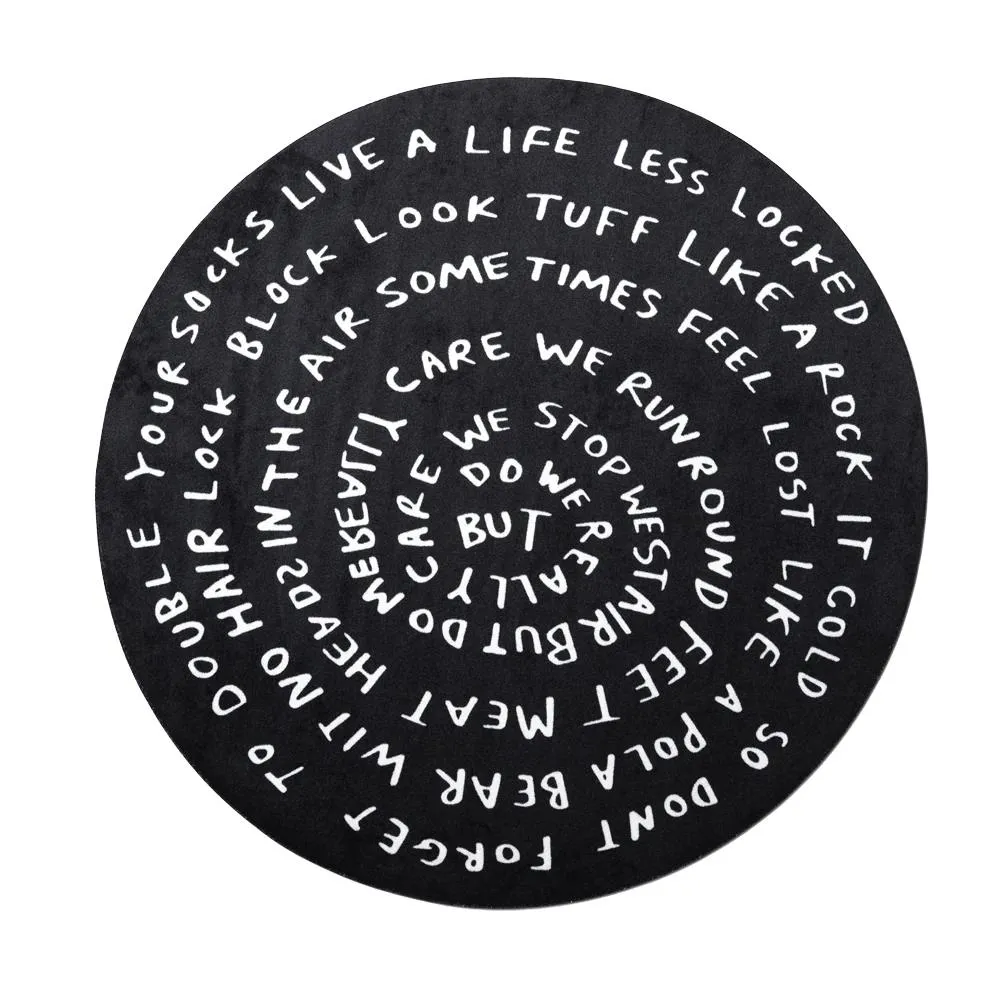 QEEBOO tapis ronde CIRCULAR CHRONICLES Shantell Martin Collection
