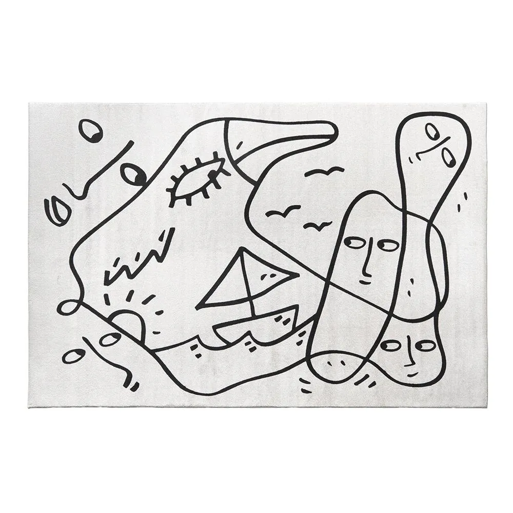 QEEBOO tapis rectangulaire WHISPERING WAVES Shantell Martin Collection