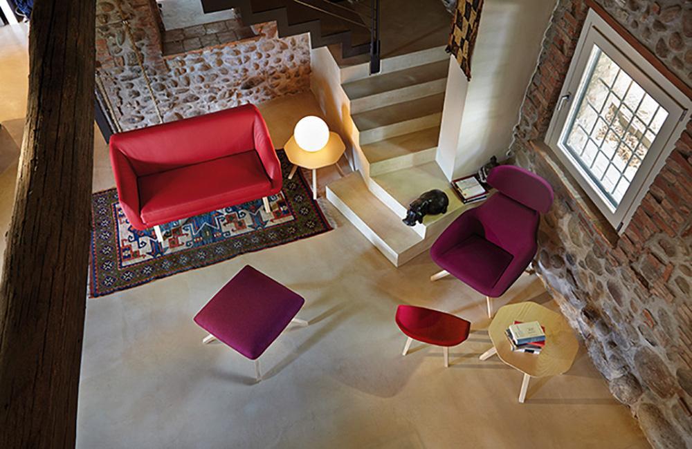 ALMA DESIGN fauteuil X 2BIG avec structure en frêne teinté noir