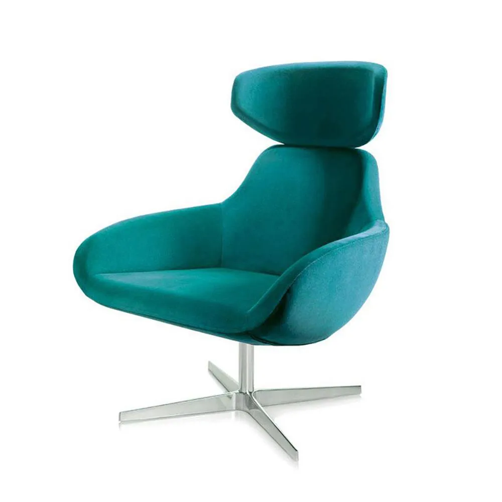 ALMA DESIGN fauteuil pivotant X 2BIG avec structure en aluminium brillant