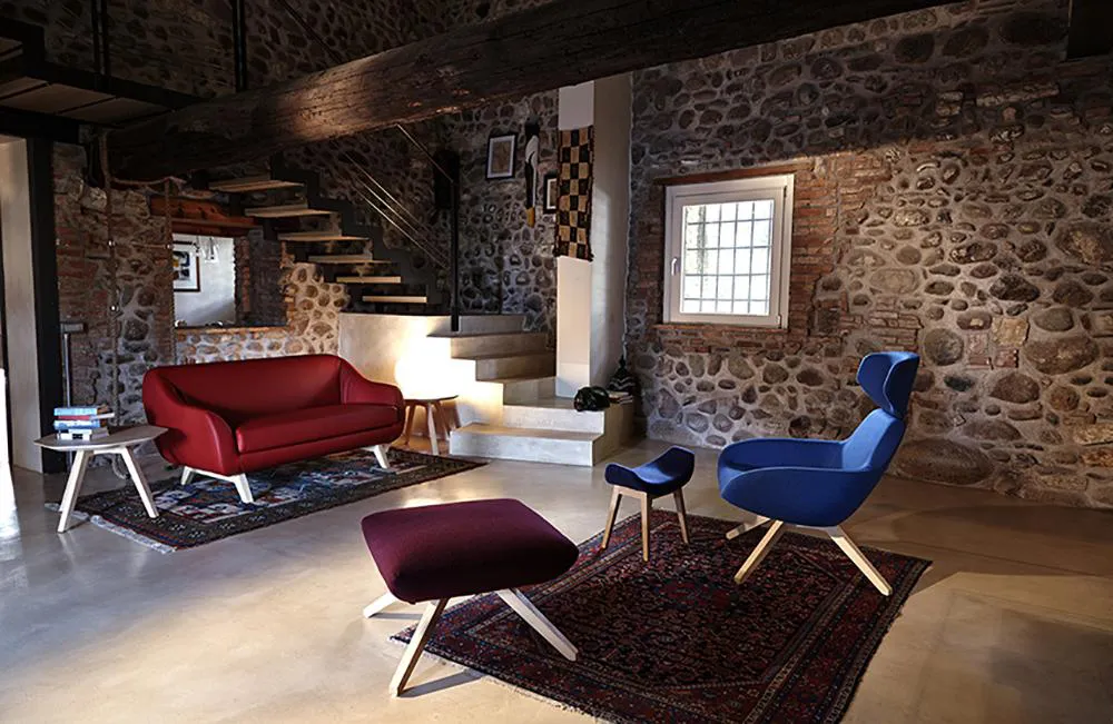 ALMA DESIGN fauteuil X 2BIG avec structure en frêne teinté noyer