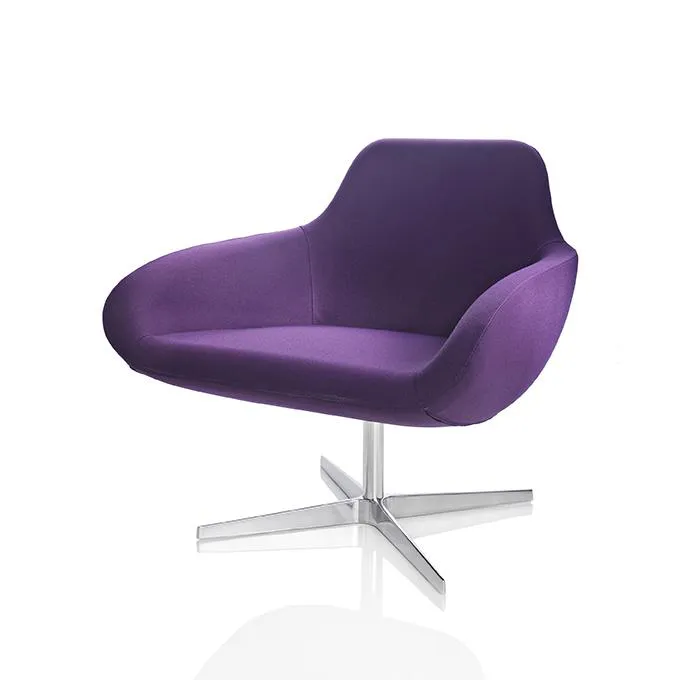 ALMA DESIGN fauteuil pivotant X BIG avec structure en aluminium brillant