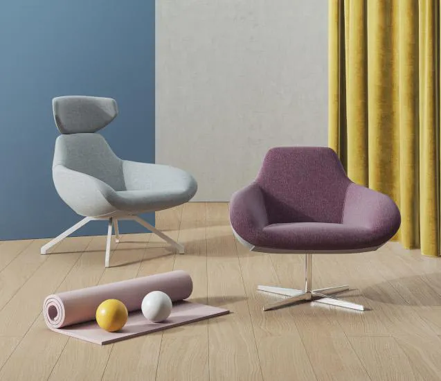 ALMA DESIGN fauteuil pivotant X BIG avec structure en aluminium brillant