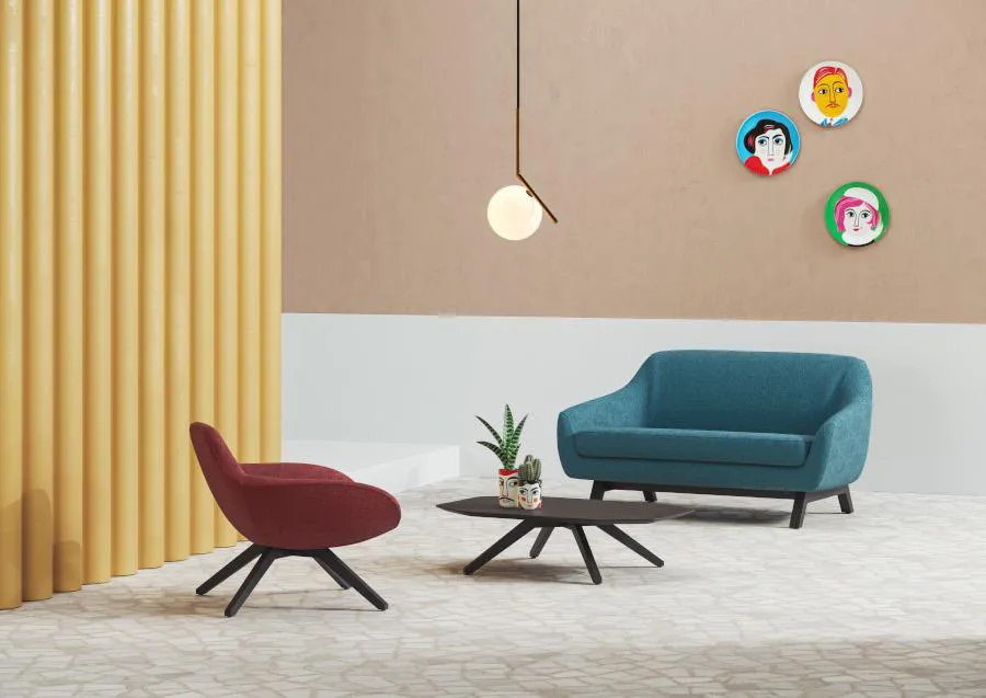 ALMA DESIGN fauteuil X BIG avec structure en frêne teinté noyer