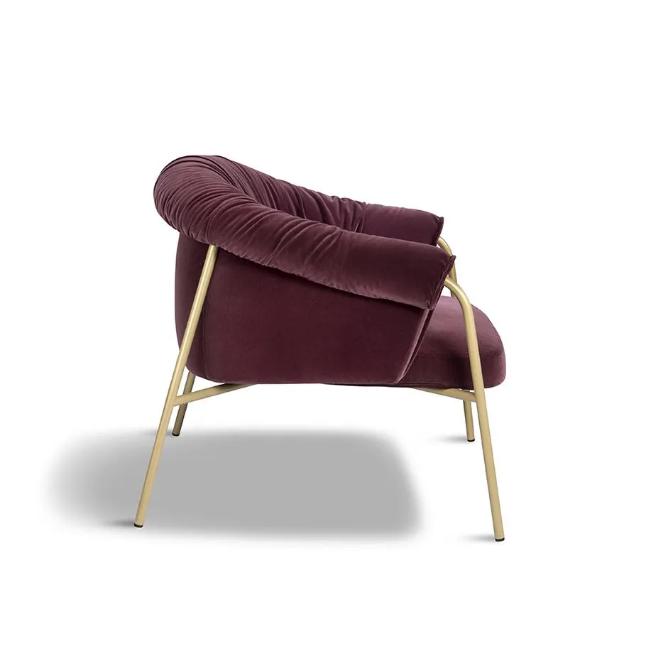 ALMA DESIGN fauteuil SCALA avec structure en acier verni bronze