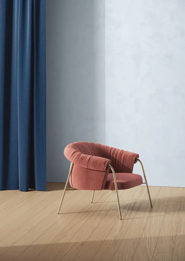 ALMA DESIGN fauteuil SCALA avec structure en acier verni bronze