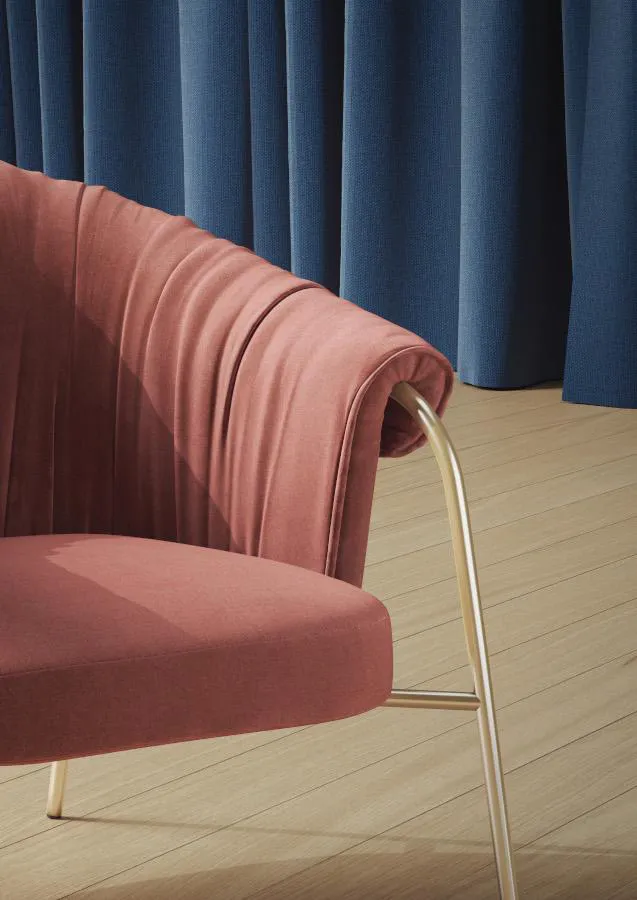ALMA DESIGN fauteuil SCALA avec structure en acier verni bronze