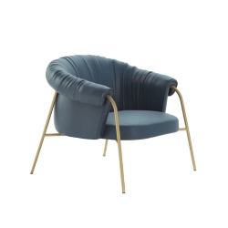 ALMA DESIGN fauteuil SCALA avec structure en acier verni bronze