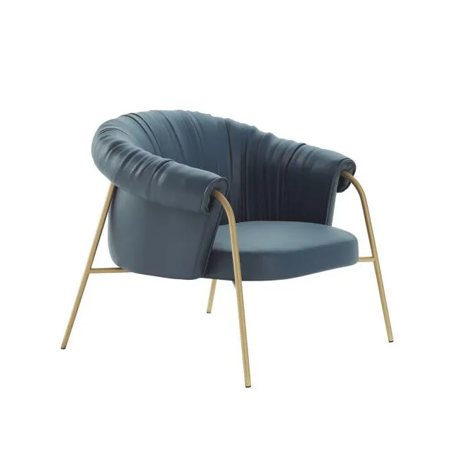 ALMA DESIGN fauteuil SCALA avec structure en acier verni bronze