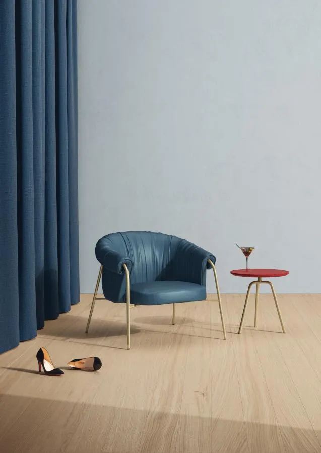 ALMA DESIGN fauteuil SCALA avec structure en acier verni bronze