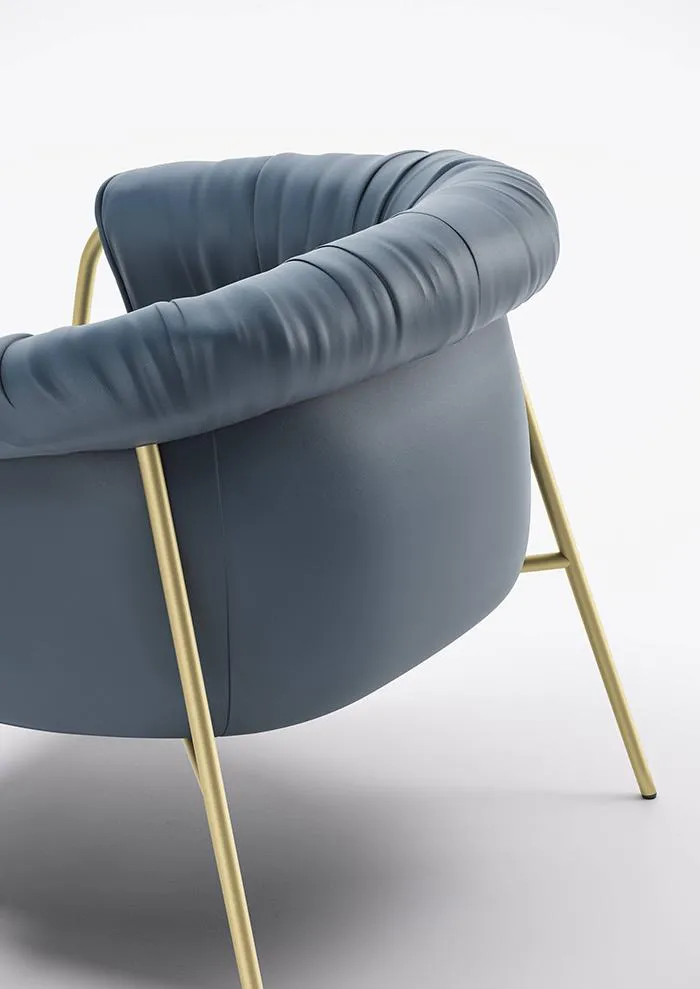 ALMA DESIGN fauteuil SCALA avec structure en acier verni bronze