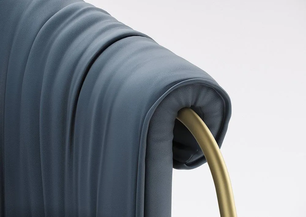 ALMA DESIGN fauteuil SCALA avec structure en acier verni bronze