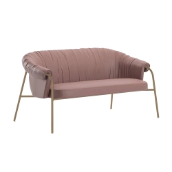 ALMA DESIGN canapé SCALA avec structure en acier verni bronze
