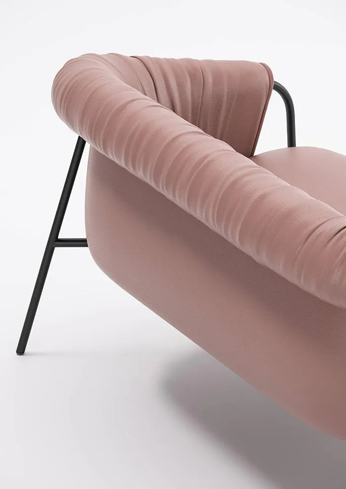 ALMA DESIGN canapé SCALA avec structure en acier verni noir