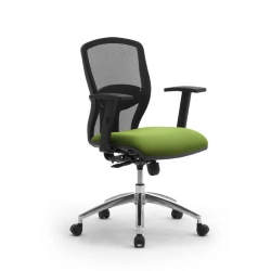 LEYFORM fauteuil de bureau SPRINT RE avec accoudoirs réglables en hauteur, base en aluminium poli et pièces en plastique noir