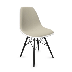 VITRA chaise rembourrage total et base en érable noir Eames Plastic Side Chair DSW NOUVELLES DIMENSIONS