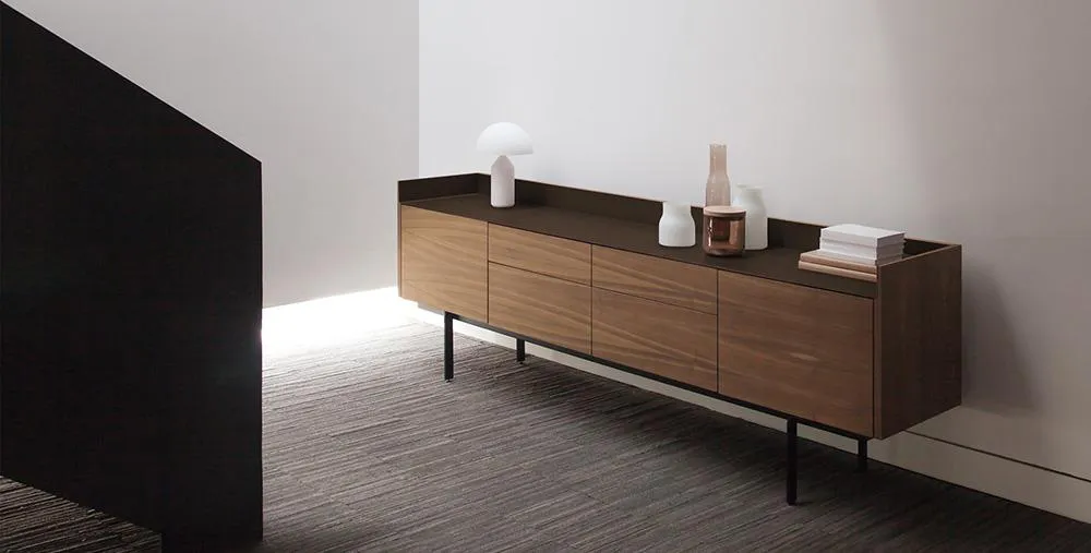 PUNT MOBLES buffet meuble STOCKHOLM avec 2 portes et 2 tiroirs STH302 avec la base H 29 cm