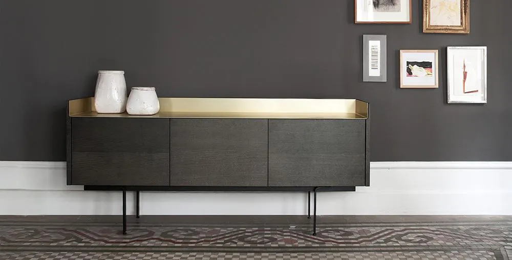 PUNT MOBLES buffet meuble STOCKHOLM avec 2 portes et 4 tiroirs STH402 avec la base H 29 cm