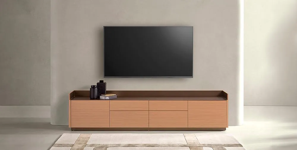 PUNT MOBLES buffet meuble STOCKHOLM avec 2 portes et 4 tiroirs STH402 avec la base H 29 cm