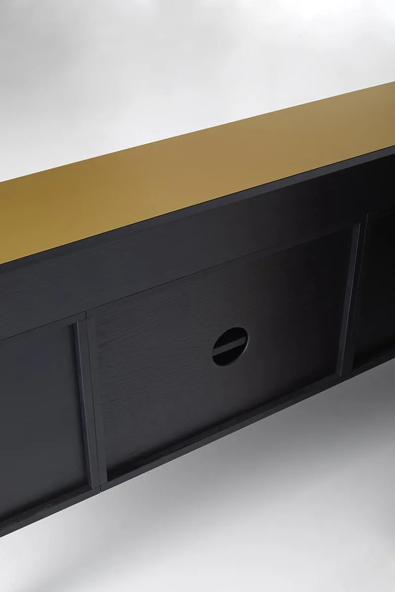 PUNT MOBLES buffet meuble STOCKHOLM avec 4 portes STH401 avec la base H 29 cm