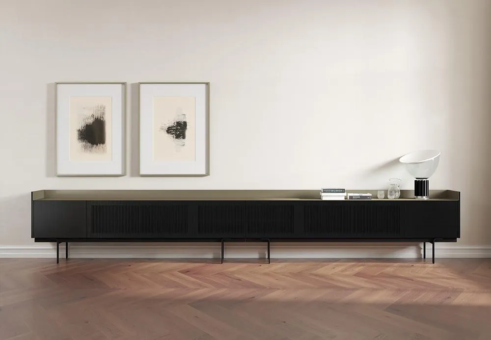 PUNT MOBLES buffet meuble STOCKHOLM avec 4 portes STH401 avec la base H 29 cm