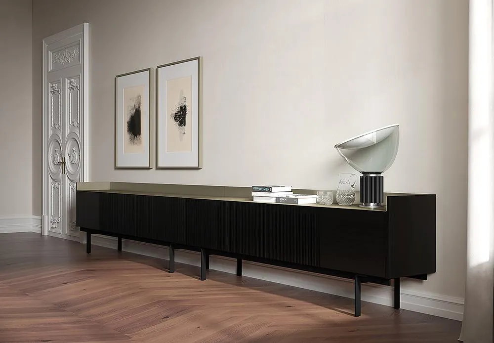 PUNT MOBLES buffet meuble STOCKHOLM avec 4 portes STH401 avec la base H 29 cm