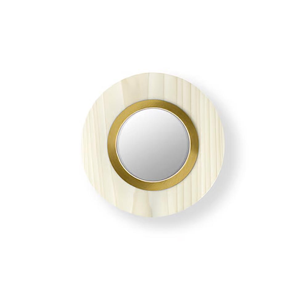 LZF LUZIFER lampe murale applique avec miroir LENS CIRCULAR diffuseur métallique d'or 2700K