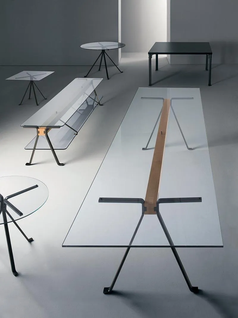 DRIADE table FRATE 130 x 80 avec poutre de 130 cm