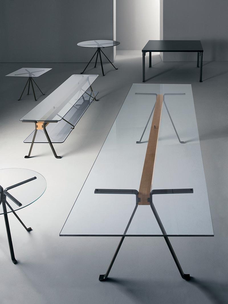 DRIADE table FRATE 225 x 80 avec poutre de 200 cm