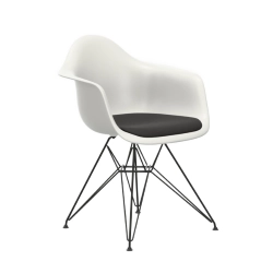 VITRA chaise fauteuil avec coussin et base noire Eames Plastic Armchair DAR NOUVELLES DIMENSIONS