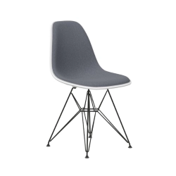 VITRA chaise avec rembourrage total et base noire Eames Plastic Side Chair DSR NOUVELLES DIMENSIONS
