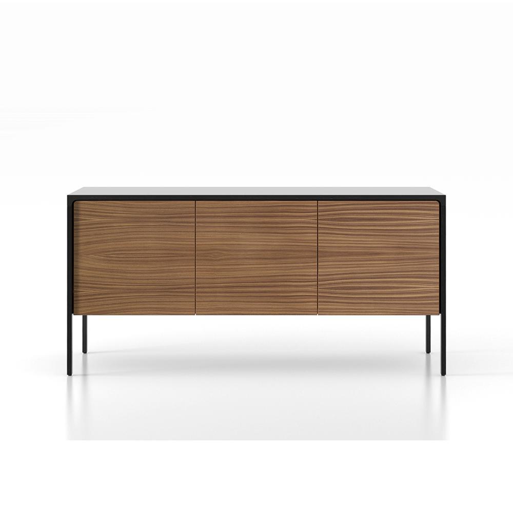 PUNT MOBLES buffet meuble TACTILE structure en chêne teinté ébòne avec 3 portes