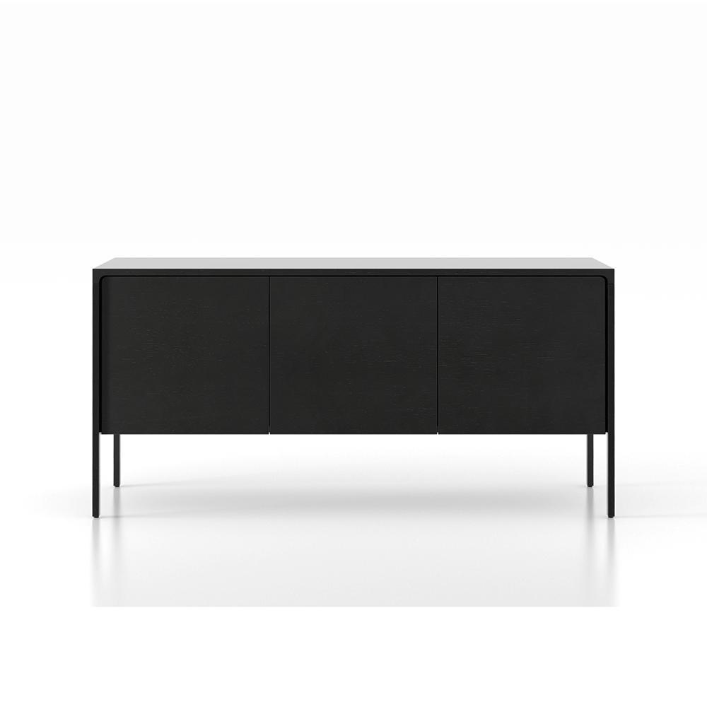 PUNT MOBLES buffet meuble TACTILE structure en chêne teinté ébòne avec 3 portes