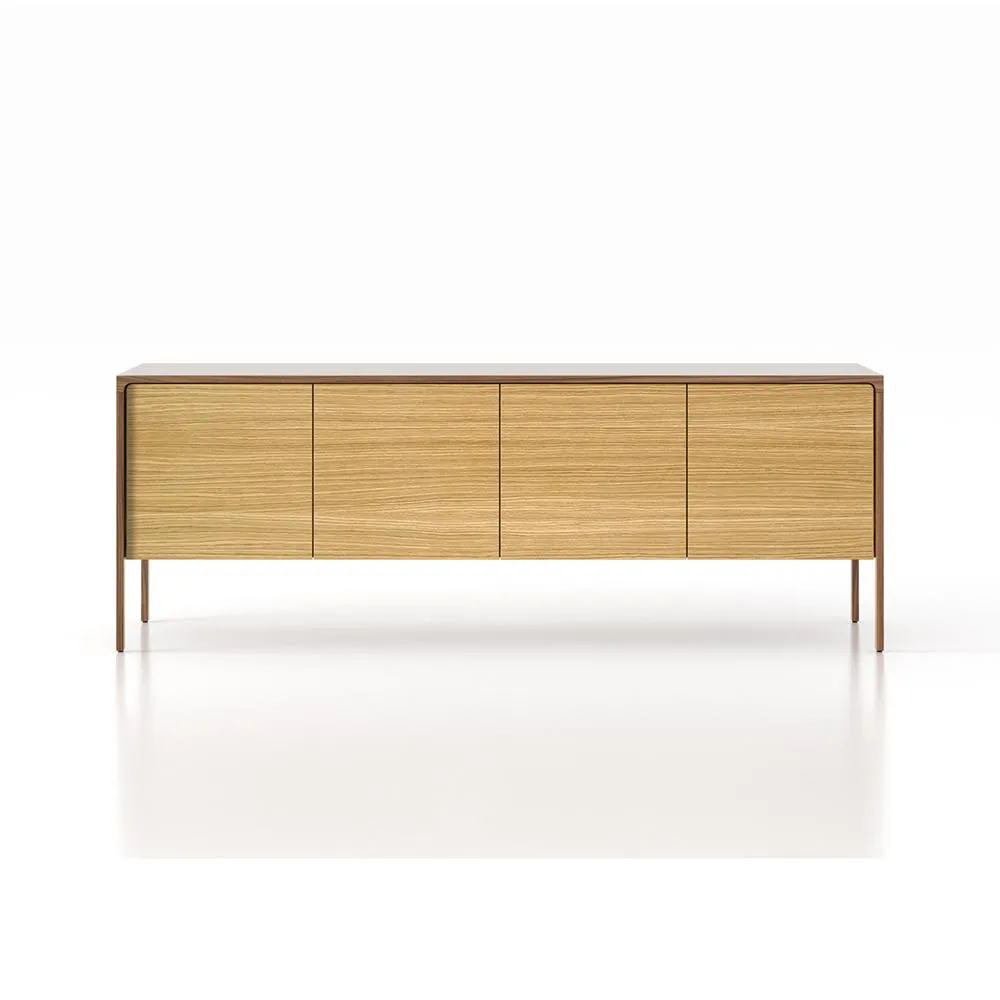 PUNT MOBLES buffet meuble TACTILE structure en noyer avec 4 portes