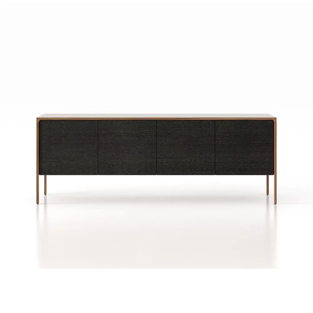 PUNT MOBLES buffet meuble TACTILE structure en noyer avec 4 portes