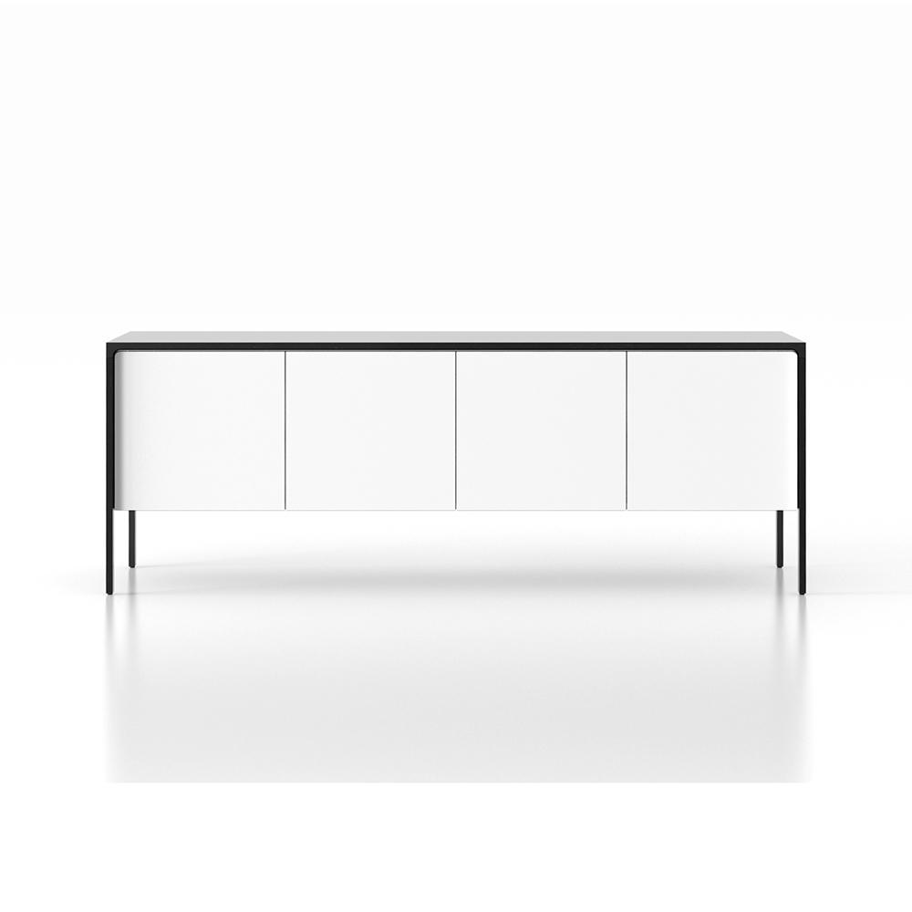 PUNT MOBLES buffet meuble TACTILE structure en chêne teinté ébòne avec 4 portes