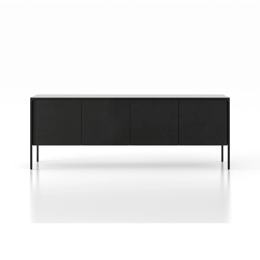 PUNT MOBLES buffet meuble TACTILE structure en chêne teinté ébòne avec 4 portes