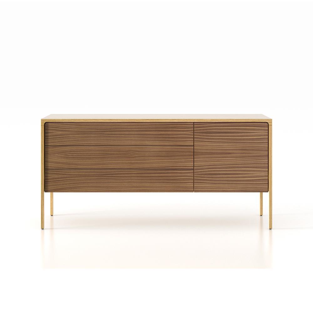 PUNT MOBLES buffet meuble TACTILE structure en chêne avec 3 tiroirs et 1 porte