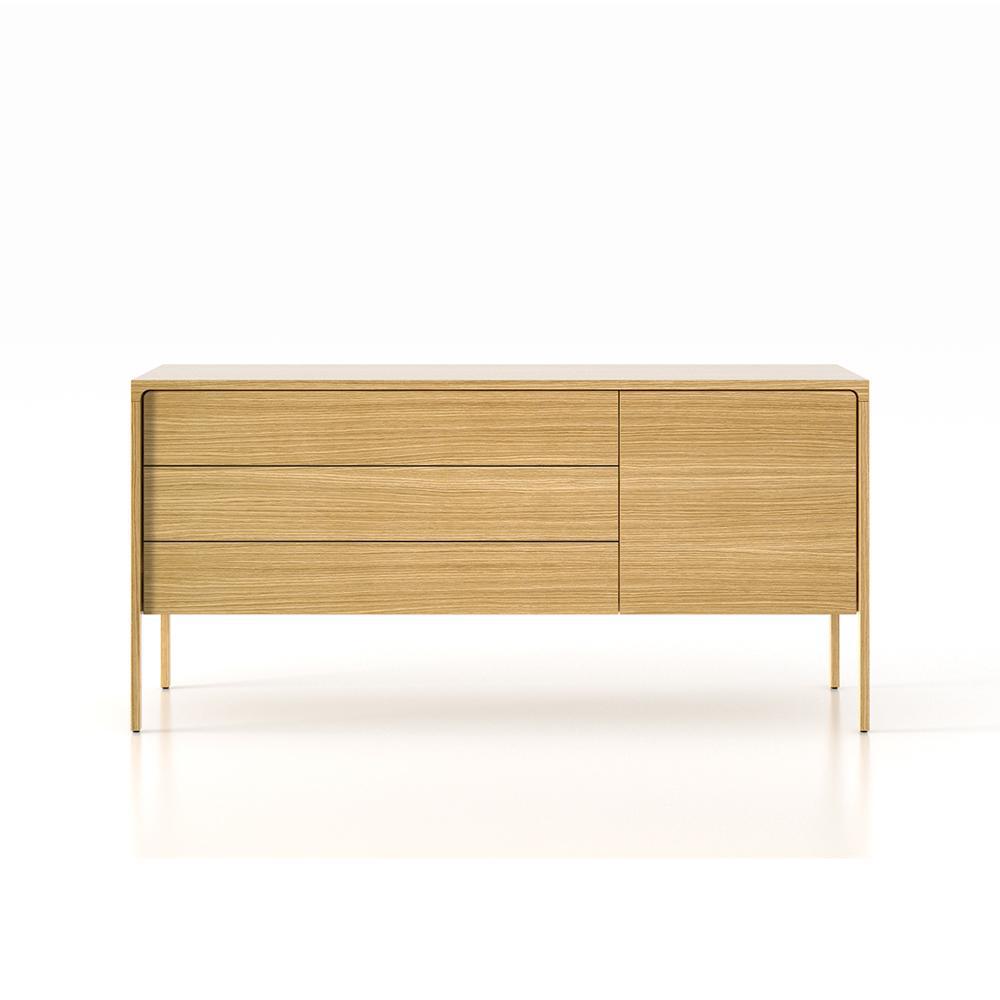 PUNT MOBLES buffet meuble TACTILE structure en chêne avec 3 tiroirs et 1 porte