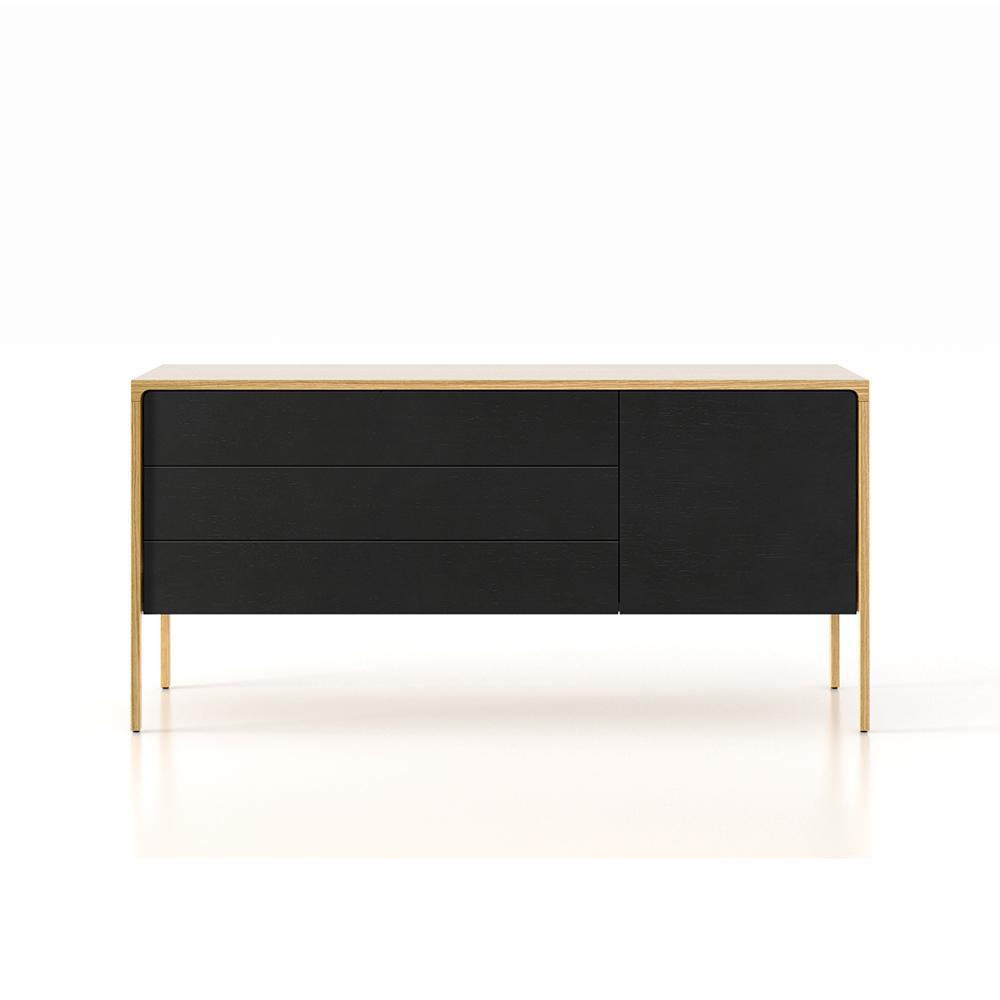 PUNT MOBLES buffet meuble TACTILE structure en chêne avec 3 tiroirs et 1 porte