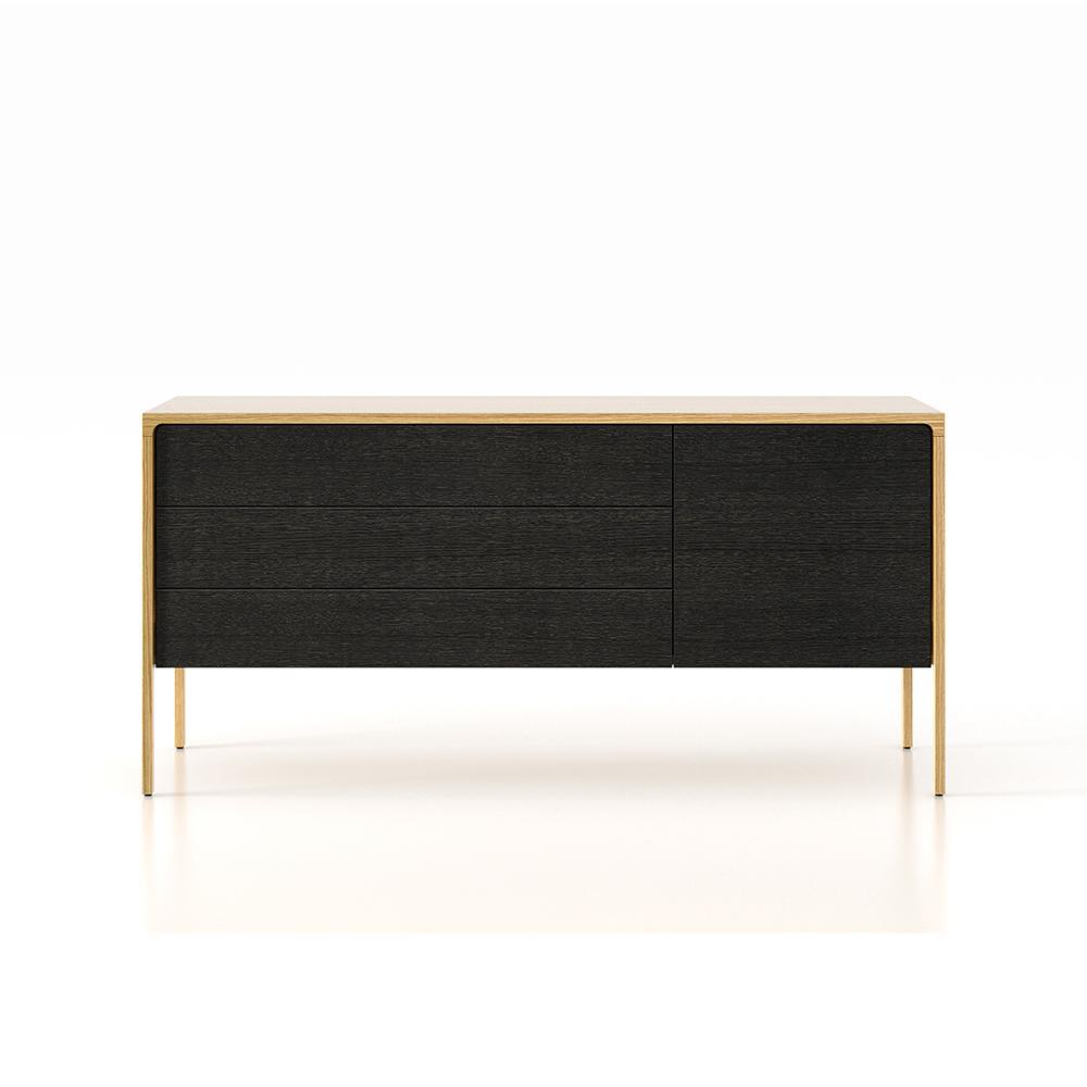 PUNT MOBLES buffet meuble TACTILE structure en chêne avec 3 tiroirs et 1 porte