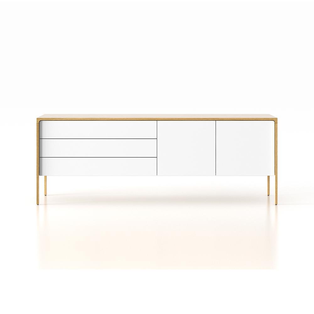 PUNT MOBLES buffet meuble TACTILE structure en chêne avec 3 tiroirs et 2 portes