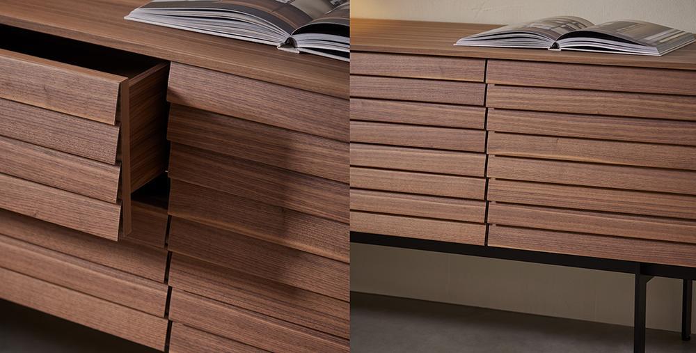 PUNT MOBLES buffet meuble SUSSEX 401 avec 4 portes avec la base H 29 cm