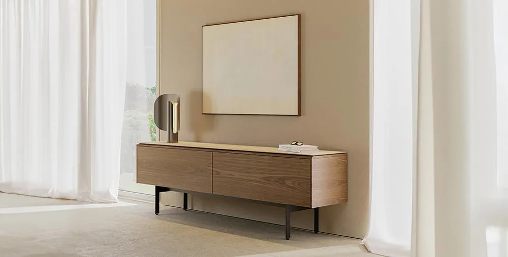 PUNT MOBLES buffet meuble MALMO 312 avec 2 portes avec la base H 6 cm