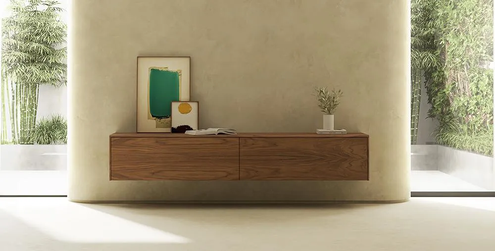 PUNT MOBLES buffet meuble MALMO 412 avec 2 portes avec la base H 17 cm