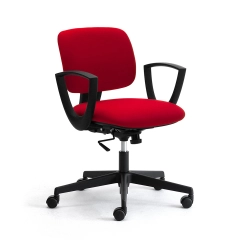 LEYFORM chaise de bureau à roulettes DAD avec accoudoirs fixes et base noire