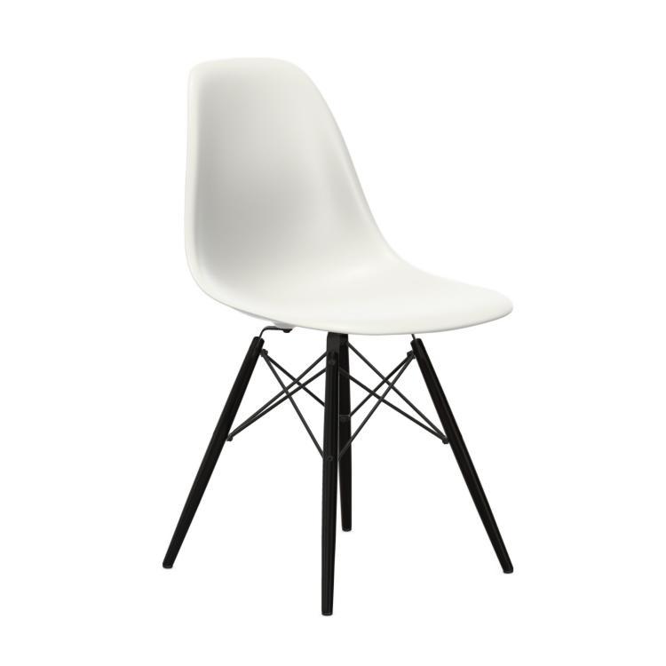 VITRA chaise avec base en érable noir Eames Plastic Side Chair DSW NOUVELLES DIMENSIONS
