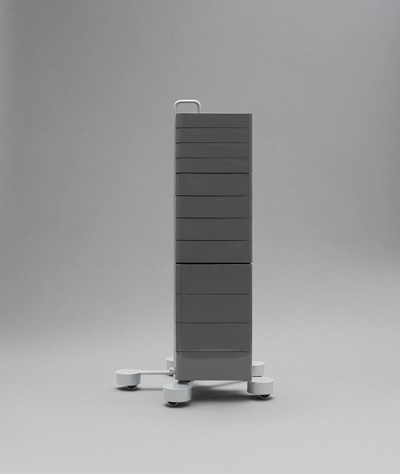 B-LINE conteneur à roulettes SPINNY avec 12 tiroirs